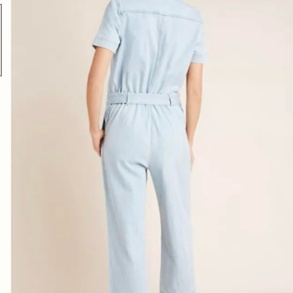 Ella Moss denim jumpsuit with zip front and belt - Picture 3 of 11